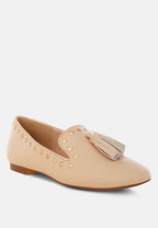  Philoha Studs & Tassels Detail Flat Loafers
