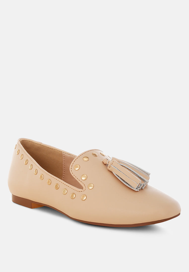  Philoha Studs & Tassels Detail Flat Loafers