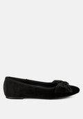 Pothos Luxurious Velvet Bow Ballerinas