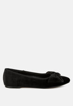  Pothos Luxurious Velvet Bow Ballerinas