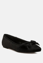  Pothos Luxurious Velvet Bow Ballerinas