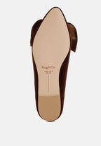  Pothos Luxurious Velvet Bow Ballerinas