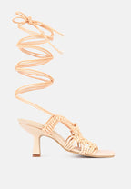  BEROE Latte Braided Handcrafted Lace Up Sandal