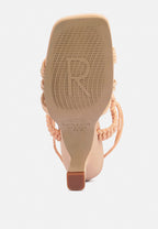  BEROE Latte Braided Handcrafted Lace Up Sandal