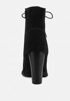  GOOSE-FEATHER Antique Black High Heeled Ankle Boot