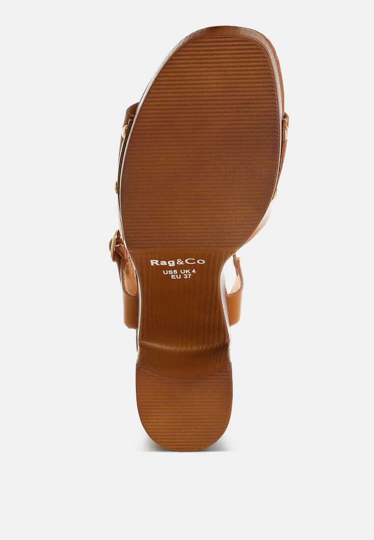  Sawor Recycled Leather High Block Sandals In White