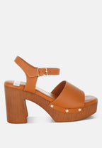  Sawor Recycled Leather High Block Sandals In White