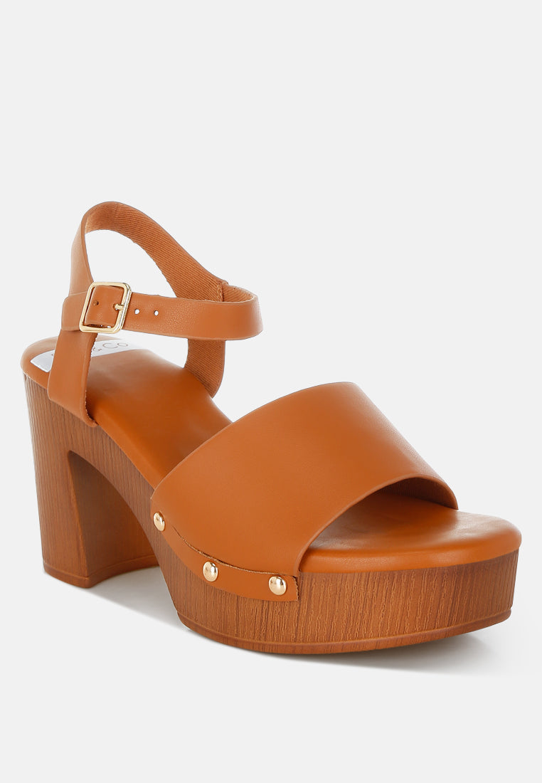  Sawor Recycled Leather High Block Sandals In White