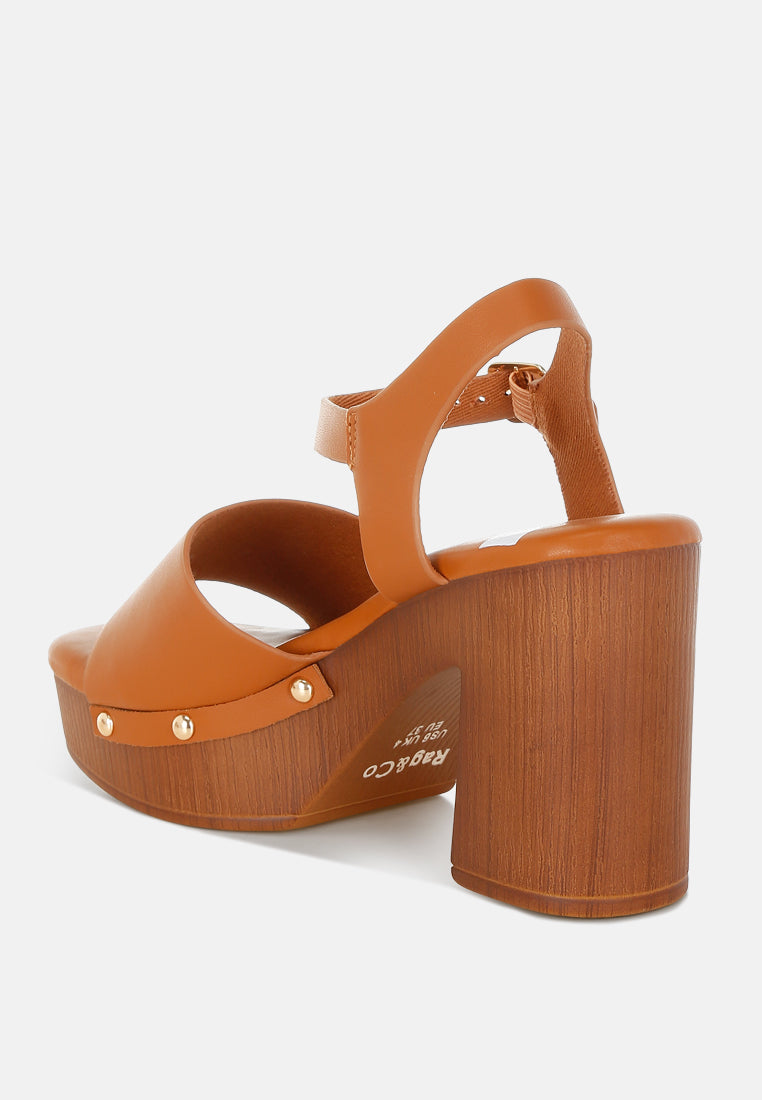  Sawor Recycled Leather High Block Sandals In White