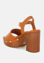  Sawor Recycled Leather High Block Sandals In White