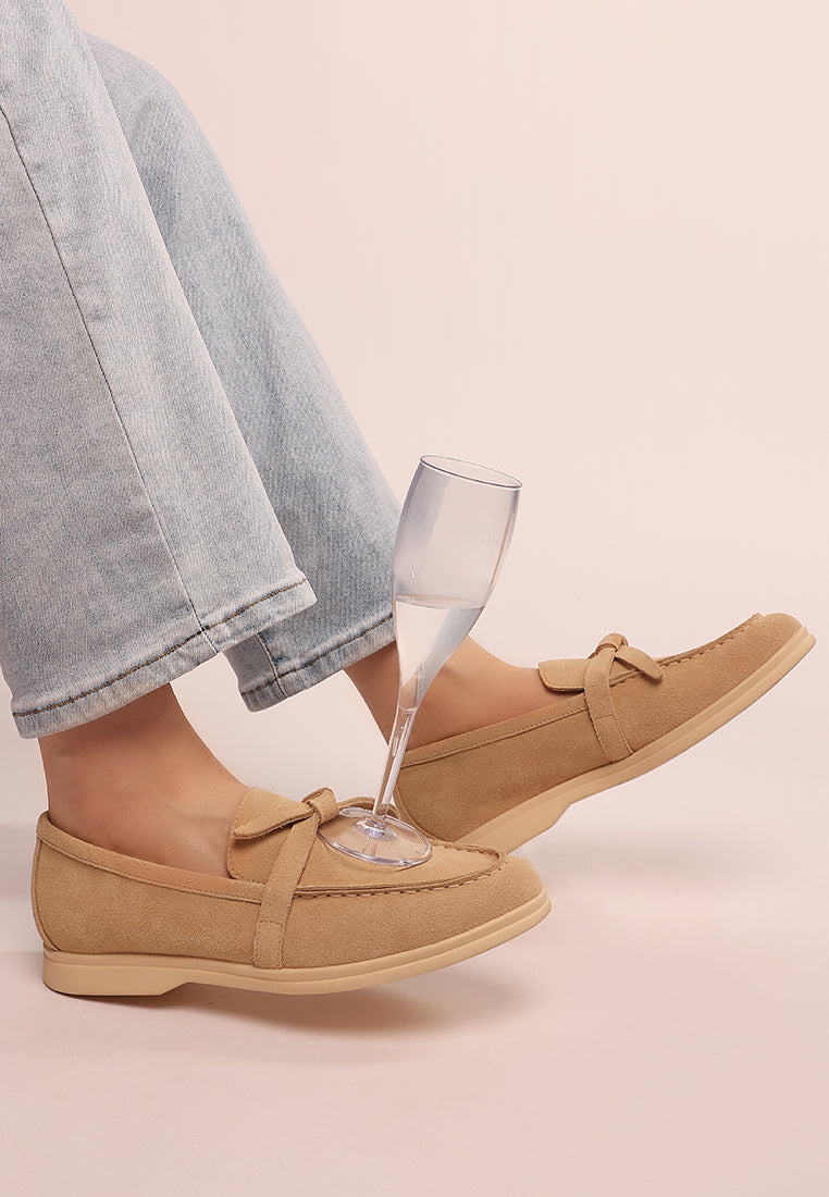 Nautica Genuine Suede Knot Detailed Loafers