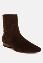  Hakra Flared Heel Suede Boots