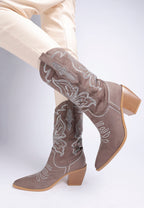  Latafa Rhinestones Embellished Cowboy Boots