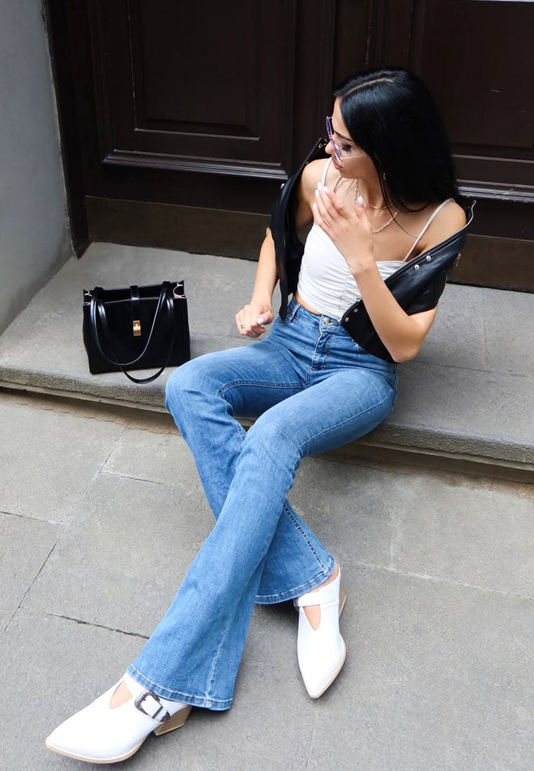  Holler Carved Buckle Statement Mules