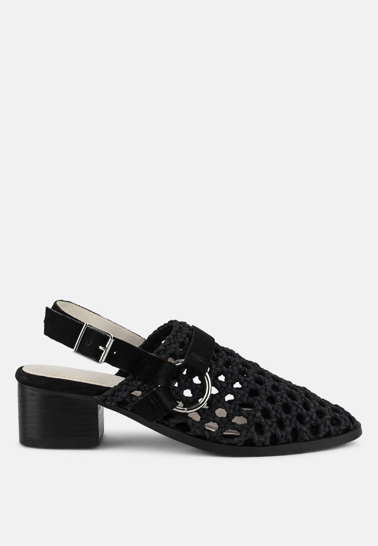  ROSALIE Black Block Heeled Sandal