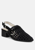  ROSALIE Black Block Heeled Sandal