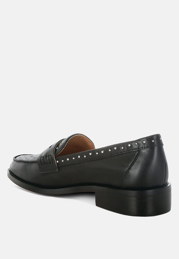 Raisa Stud Embellished Penny Loafers