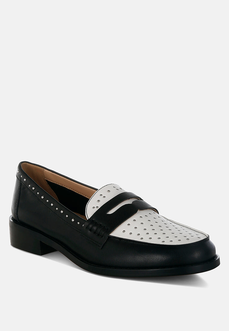  Raisa Stud Embellished Penny Loafers