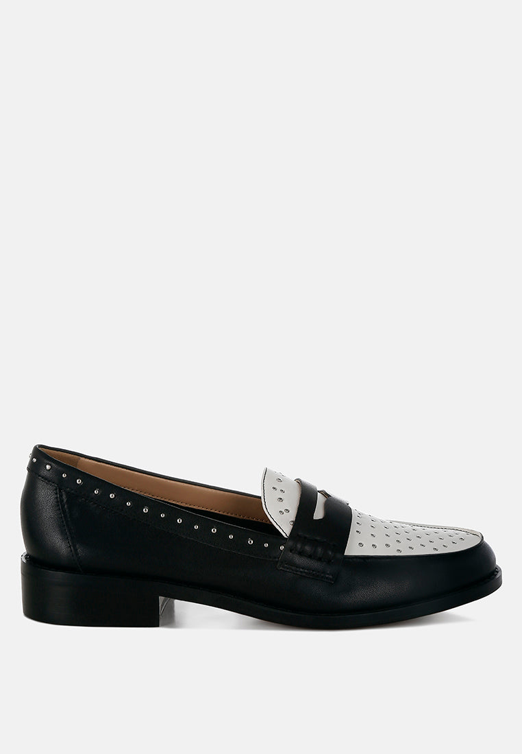  Raisa Stud Embellished Penny Loafers