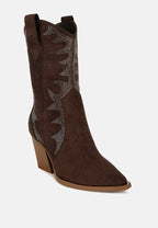  Rambler Rhinestones Embellished Calf Boots