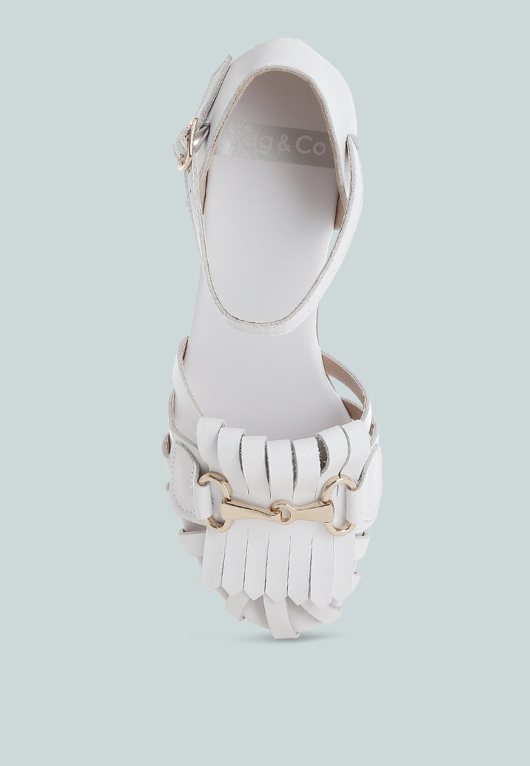  Ramita Horsebit Fringe Flat Sandals