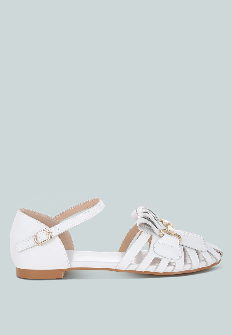  Ramita Horsebit Fringe Flat Sandals