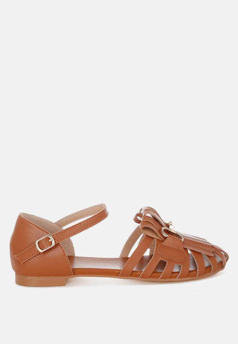  Ramita Horsebit Fringe Flat Sandals