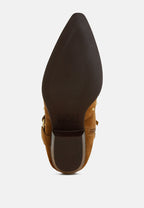  Rodeo Studded Real Suede Leather Ankle Boots