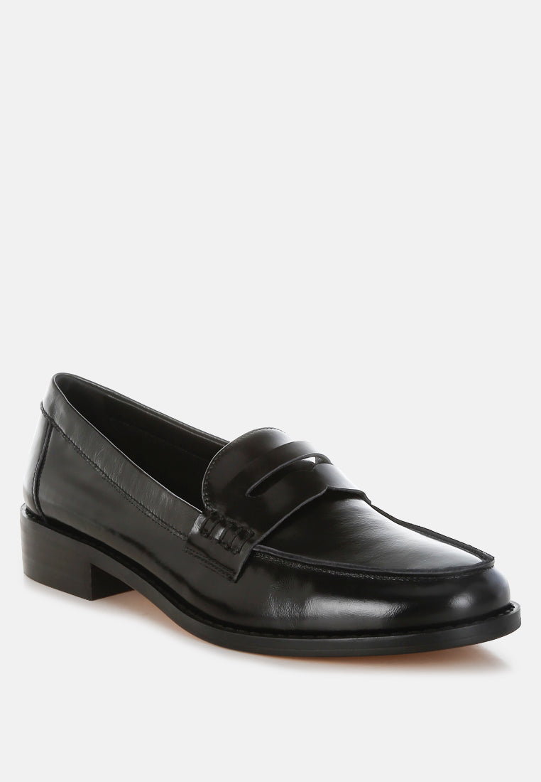  Roxana Real Leather Penny Strap Loafers