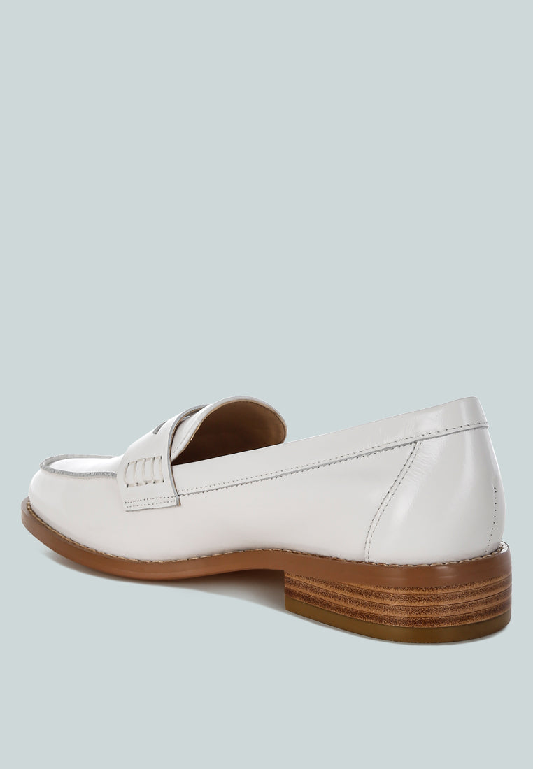  Roxana Real Leather Penny Strap Loafers
