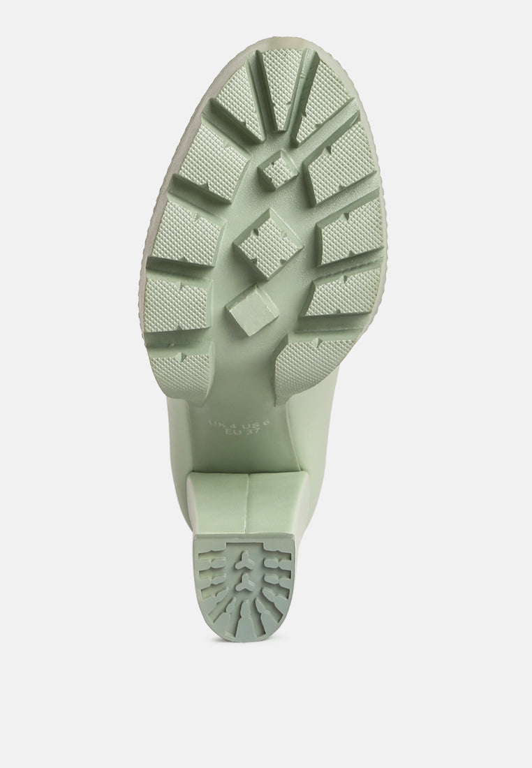  CORINNE Green Chain Embellished Chunky Loafers