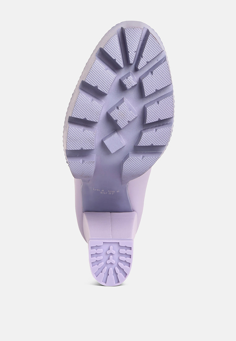 CORINNE Lilac Chain Embellished Chunky Loafers