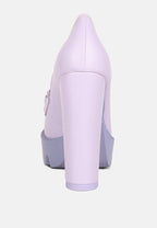  CORINNE Lilac Chain Embellished Chunky Loafers