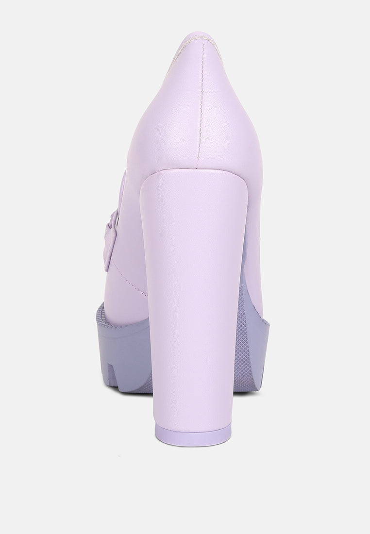  CORINNE Lilac Chain Embellished Chunky Loafers