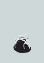  SWEETIN White Strappy Flat Slip On Sandals
