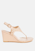  Sappho Studded Thong Toe Wedges