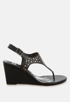  Sappho Studded Thong Toe Wedges