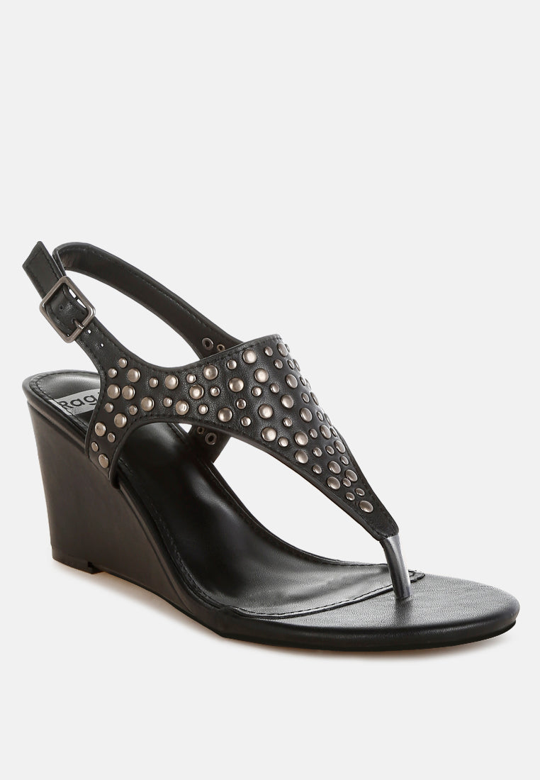  Sappho Studded Thong Toe Wedges