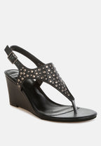  Sappho Studded Thong Toe Wedges