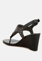  Sappho Studded Thong Toe Wedges