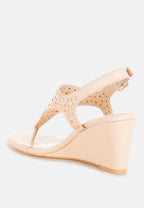  Sappho Studded Thong Toe Wedges