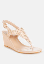  Sappho Studded Thong Toe Wedges