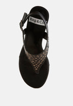  Sappho Studded Thong Toe Wedges