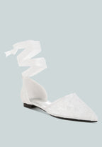  Shrami Pearl & Rhinestone Strap Flat Sandals