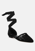  Shrami Pearl & Rhinestone Strap Flat Sandals