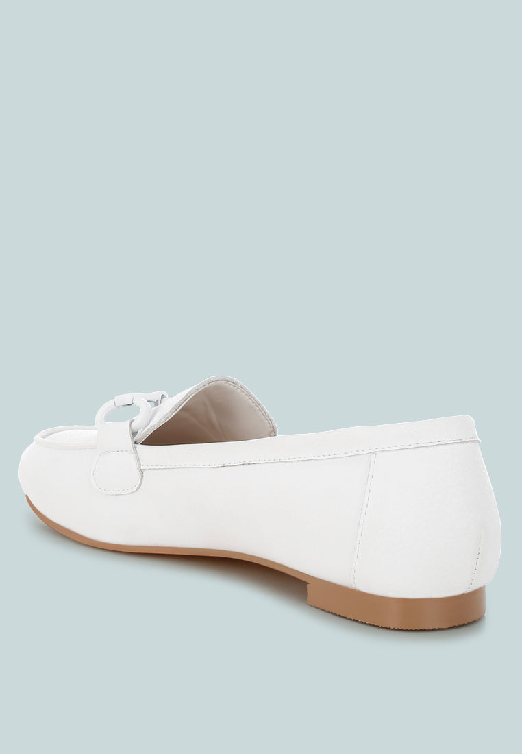  Taranis Monochromatic Horsebit Real Leather Loafers