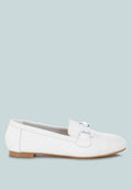  Taranis Monochromatic Horsebit Real Leather Loafers