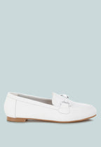 Taranis Monochromatic Horsebit Real Leather Loafers
