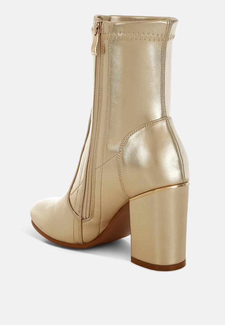 Tirana Metallic Pleather Sock Boots