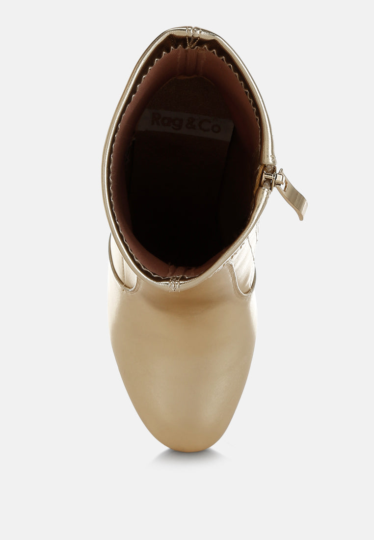 Tirana Metallic Pleather Sock Boots